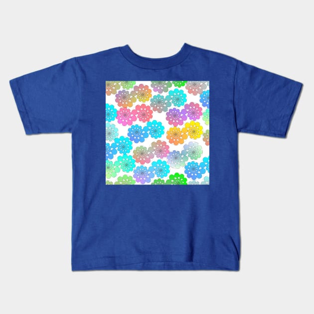 Graphic Spiraling Circles on White Kids T-Shirt by ArtticArlo